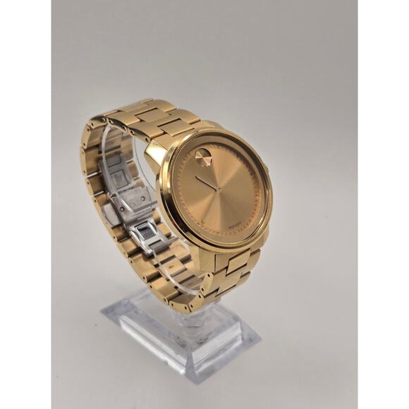 Movado Bold Gold Watch 42.5mm Stainless Steel Link Bracelet Box Papers Classic main image 5